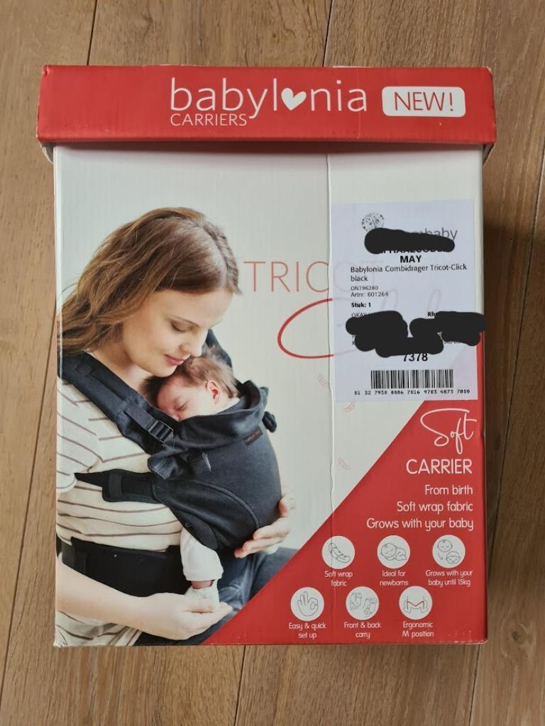 Baby draagzak - merk Babylonia, Kinderen en Baby's, Babydragers en Draagdoeken, Buik of Rug, Nieuw, Draagzak, Ophalen