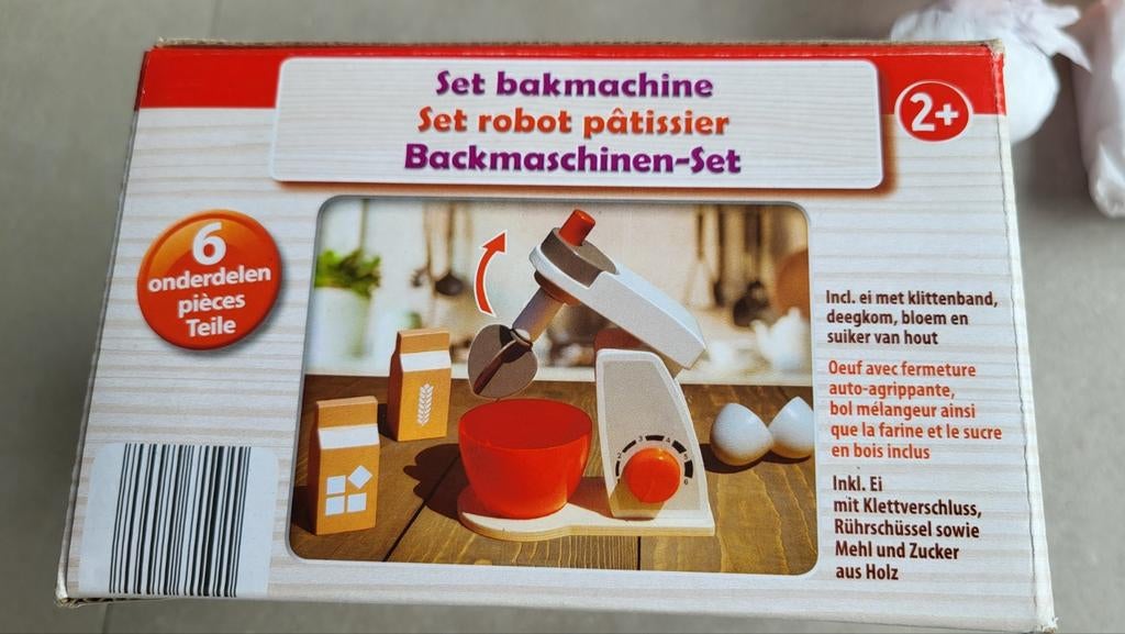 Nieuwe Set bakmachine / mixer houten speelgoed, Ophalen of Verzenden, Nieuw