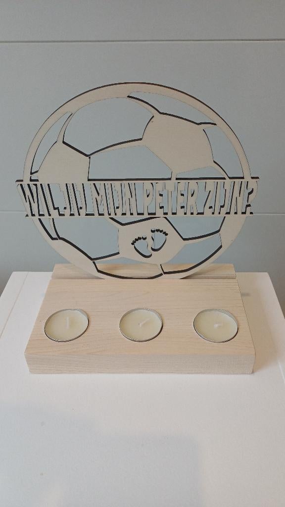 Ballon de foot en bois sur pied « Veux-tu être mon parrain ", Enlèvement ou Envoi, Comme neuf