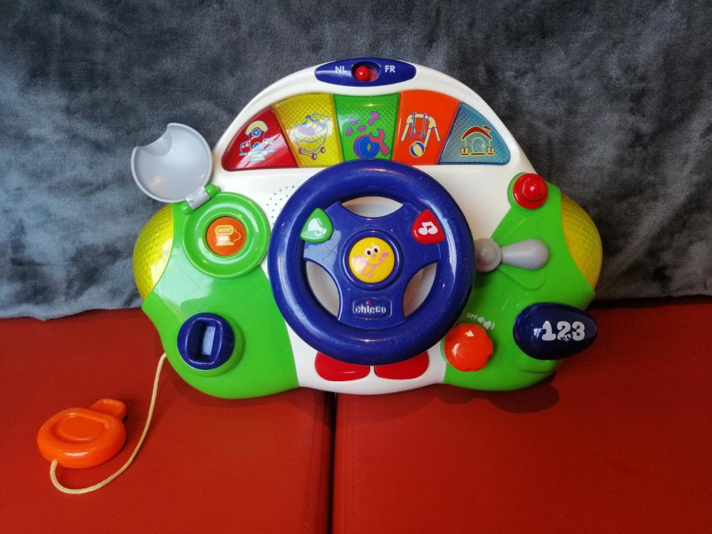 Autostuur Chicco, Kinderen en Baby's, Speelgoed | Babyspeelgoed, Gebruikt, Auto, Met licht, Met geluid, Ophalen