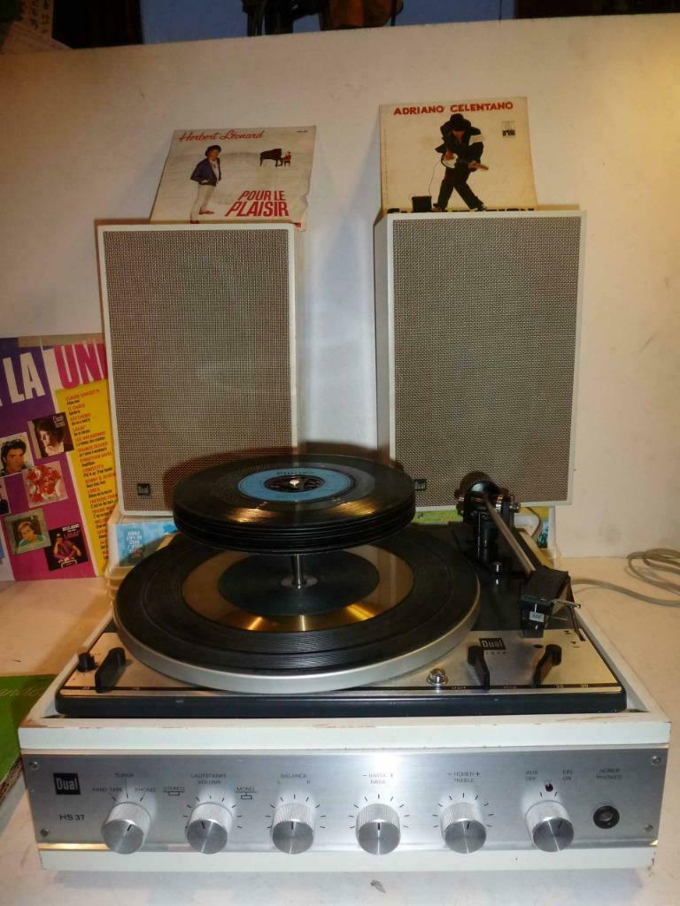 tourne disque Dual 1214 - HS37 avec ampli incorporé + 2 HP, Enlèvement, Utilisé, Haut-parleurs, Autres marques