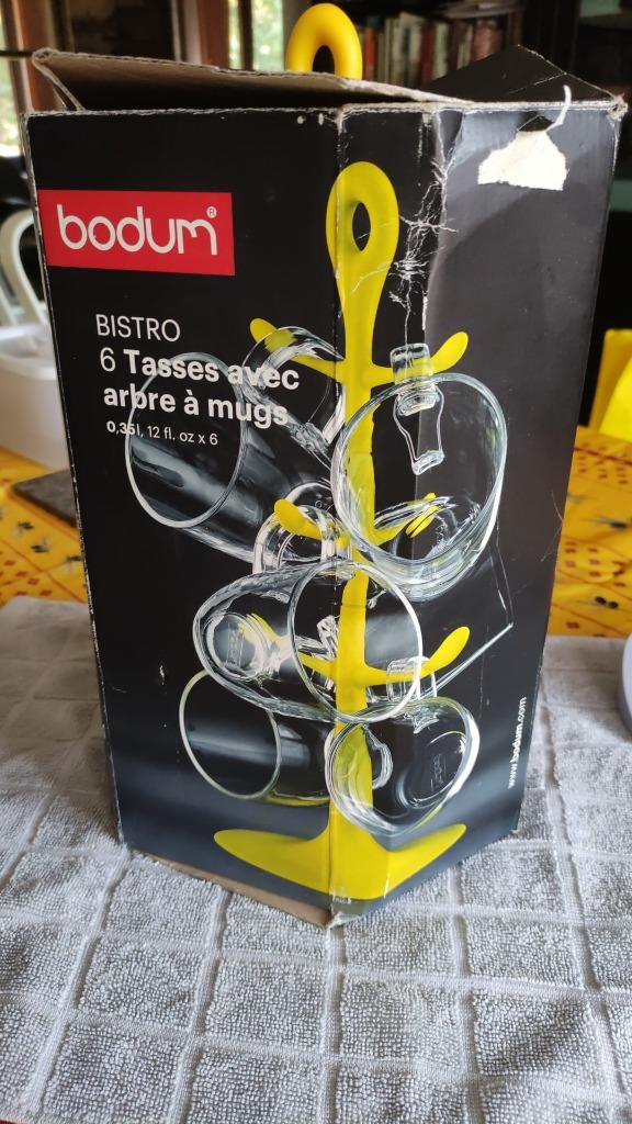 Bodum tassen met tassenboom, Ophalen, Glas of Glazen, Nieuw, Glas