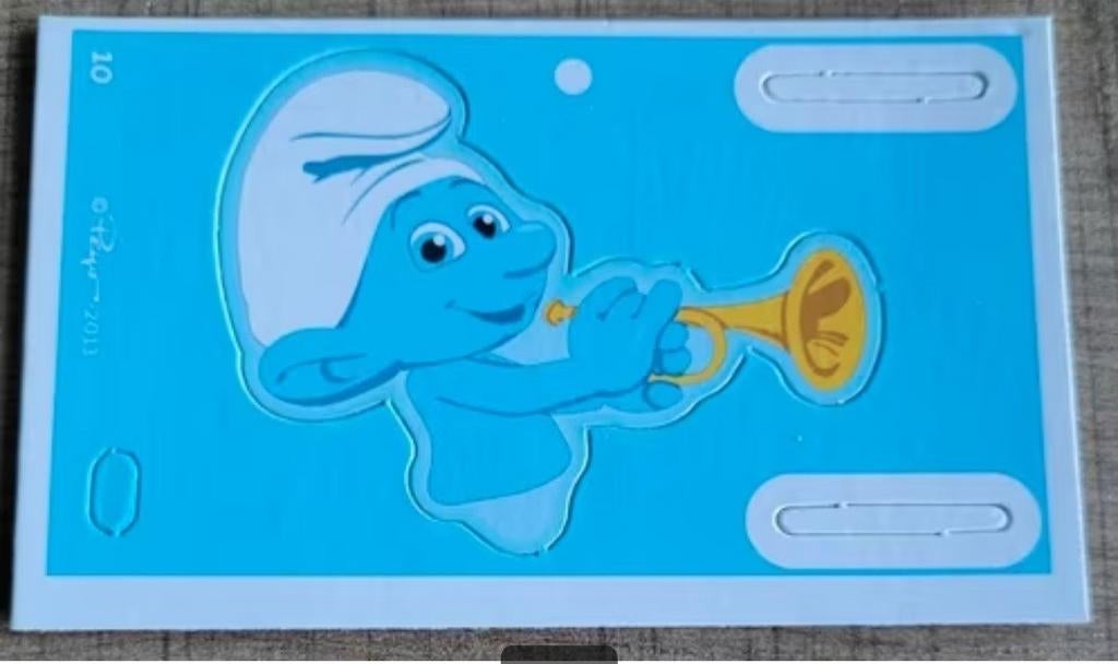 De Smurfen: figurenkaartje, Collections, Enlèvement ou Envoi, Schtroumpfs, Comme neuf, Image, Affiche ou Autocollant