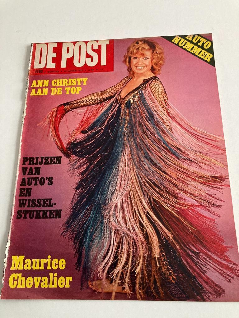 " De Post "nr 1193 1972 : Ann Christy, Ann Salens, auto prij, Verzamelen, Ophalen of Verzenden, 1960 tot 1980, Tijdschrift
