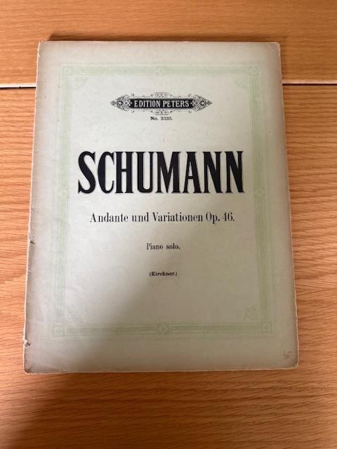 Robert Schumann — Andante et variations, opus 46, Musique & Instruments, Partitions, Utilisé, Artiste ou Compositeur, Classique