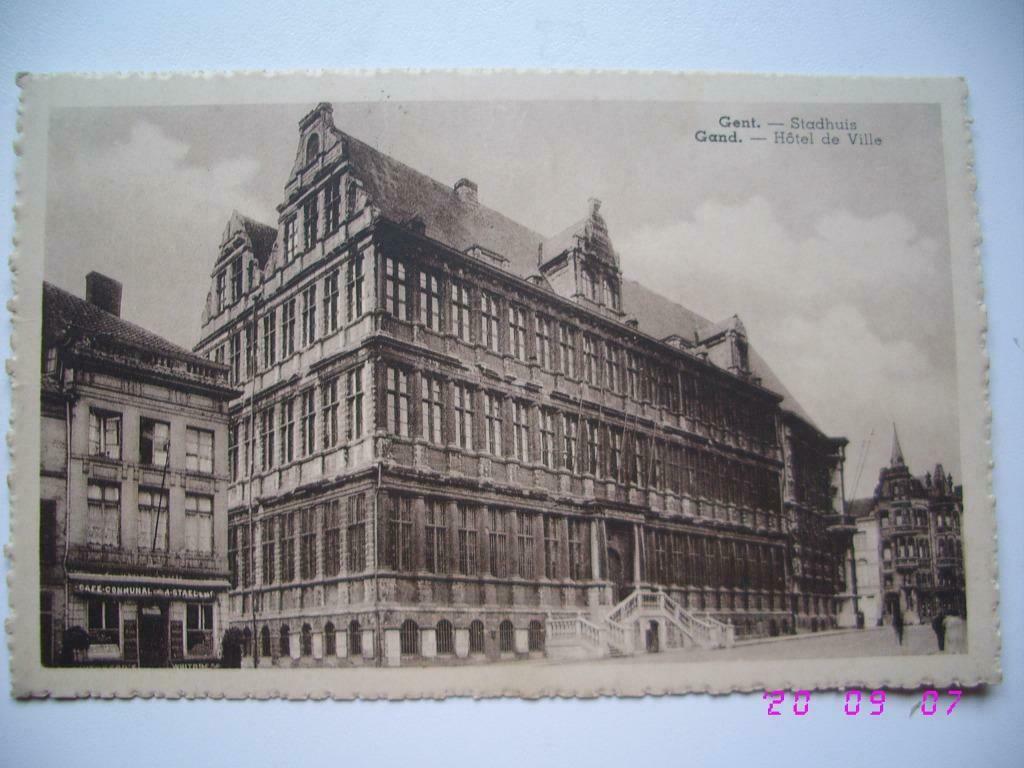 Postkaart : Gent :Stadhuis 1948, Envoi, 1940 à 1960, Affranchie, Flandre Orientale