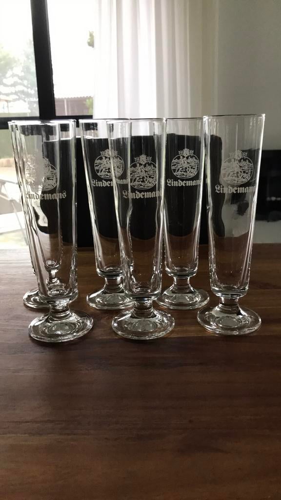 Lindemans glazen 6 stuks, Verzamelen, Glas en Drinkglazen, Ophalen, Zo goed als nieuw