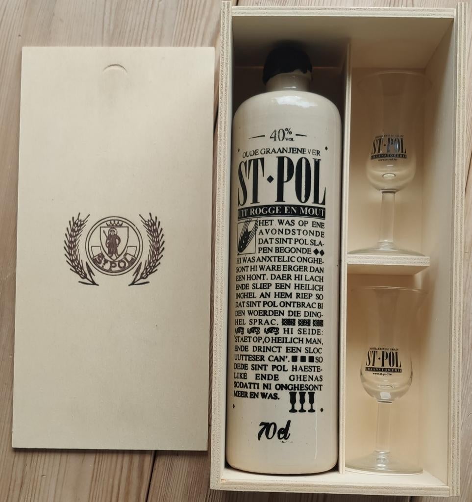 St-Pol oude graanjenever 40% geschenkdoos, Ophalen, Nieuw