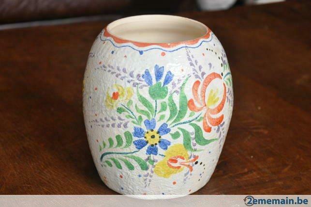 vase en grés fleuri, Ophalen, Gebruikt
