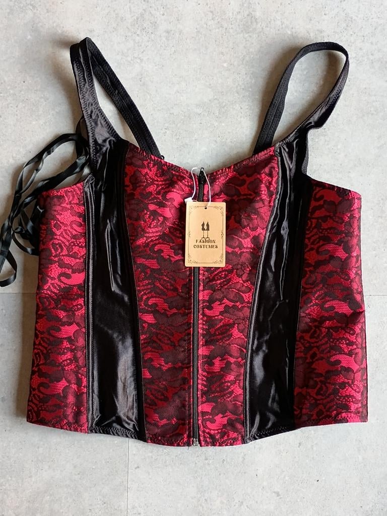 Rood zwarte corset, Ophalen of Verzenden, Rood