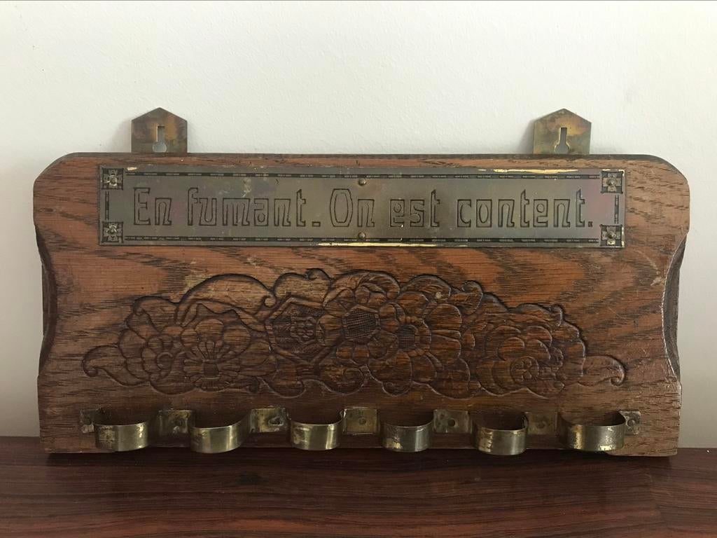 Antiek rekje houder voor pijpen rookartikelen, Antiek en Kunst, Curiosa en Brocante, Ophalen of Verzenden