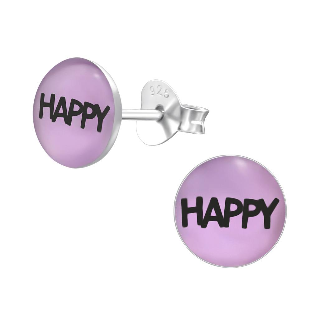 Kinderoorbellen HAPPY 925 sterling zilver, Handtassen en Accessoires, Kindersieraden, Ophalen of Verzenden, Nieuw, Oorbellen