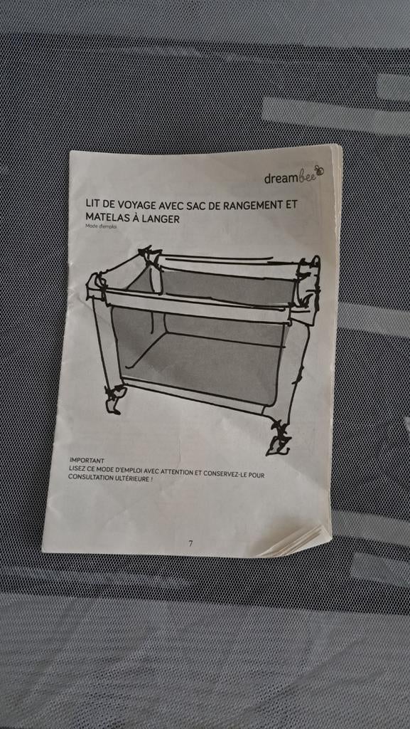 Lit pliable adaptable pour les +petits, avec table de change, Enlèvement