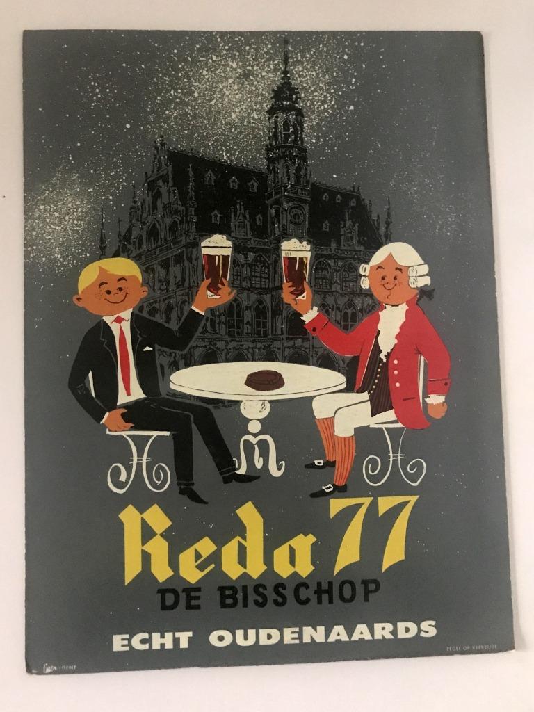 Reclame bieren De Bisschop - Reda 77 - Oudenaarde, Ophalen of Verzenden, Reclamebord, Plaat of Schild
