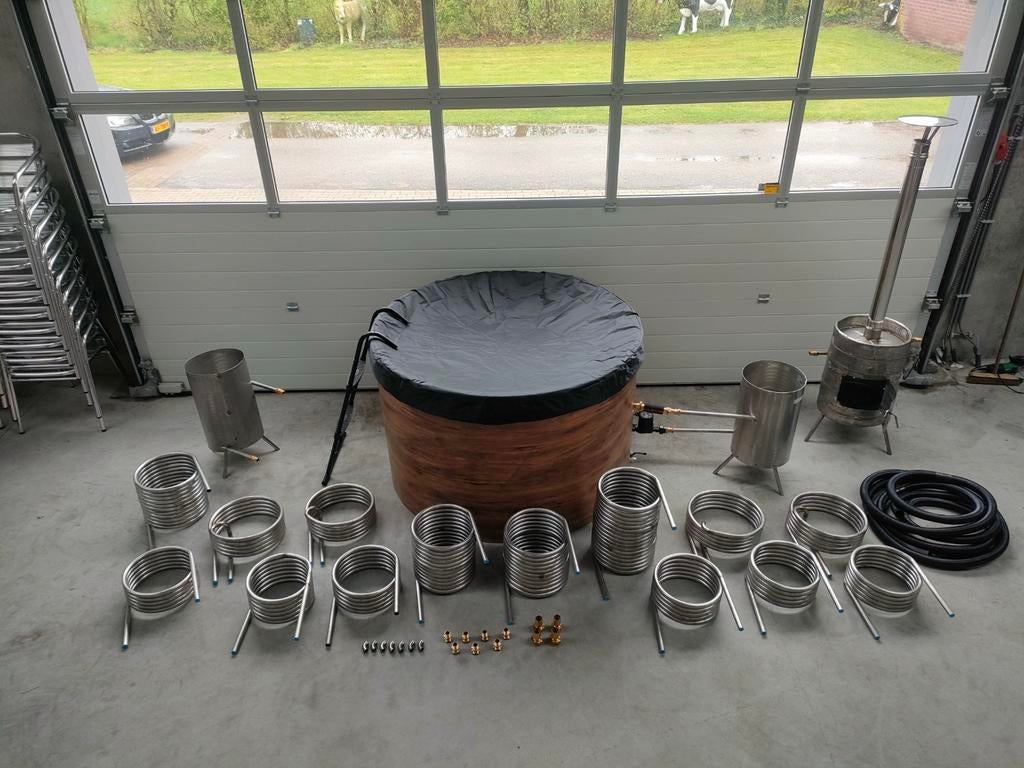 Zwembad verwarming houtgestookt spiraal rvs warmtewisselaar, Tuin en Terras, Ophalen of Verzenden, Nieuw, Verwarming