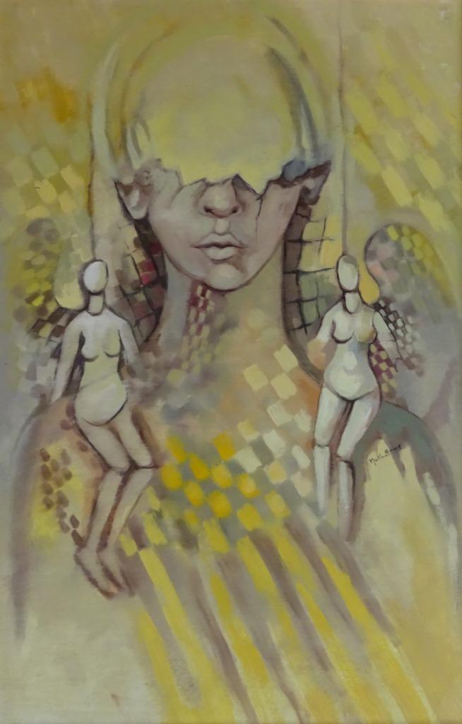 Francine Mulliez, 1944-2004, Dream 2001, Paneel, 88 x 58 cm, Antiquités & Art, Art | Peinture | Moderne, Enlèvement ou Envoi