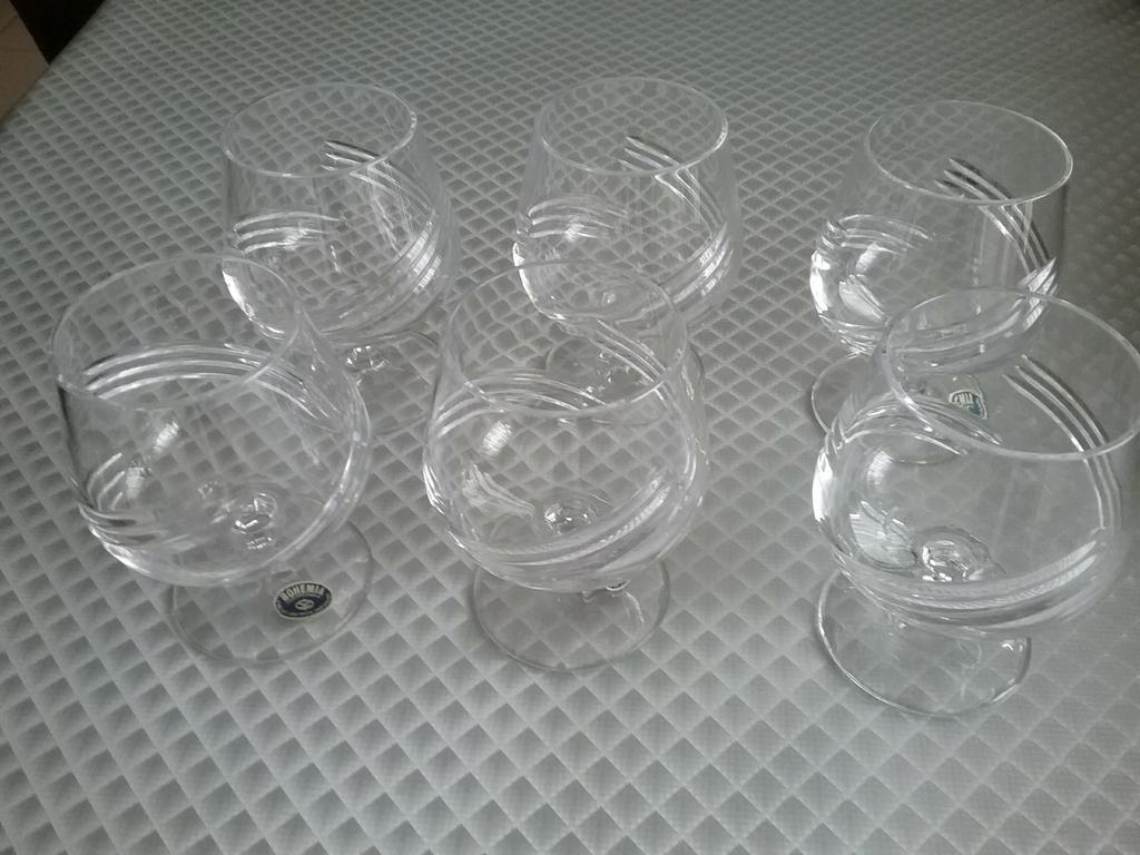 Set cognac glazen van Bohemia kristal, Enlèvement, Comme neuf