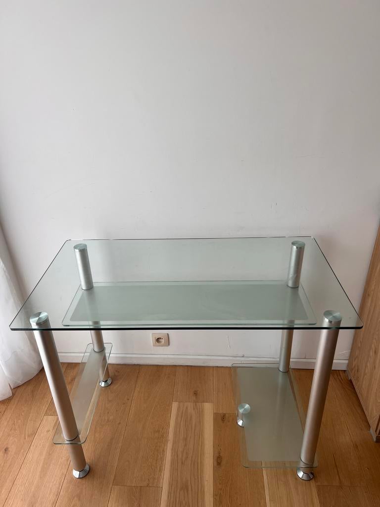 Elegant glazen bureau, Huis en Inrichting, Bureaus, Ophalen, Zo goed als nieuw