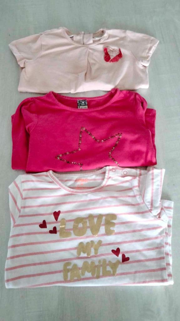 3 t shirt's / longsleeve maat 80 - 86, Kinderen en Baby's, Babykleding | Maat 86, Meisje, Ophalen of Verzenden, Zo goed als nieuw
