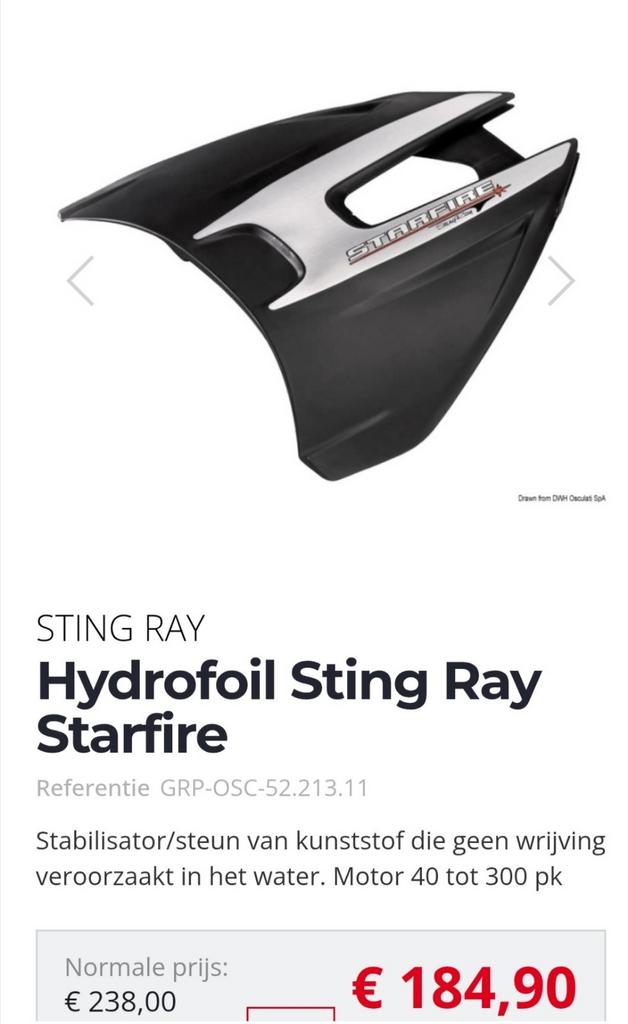 Hydrofoil sting ray starfire, Watersport en Boten, Ophalen of Verzenden