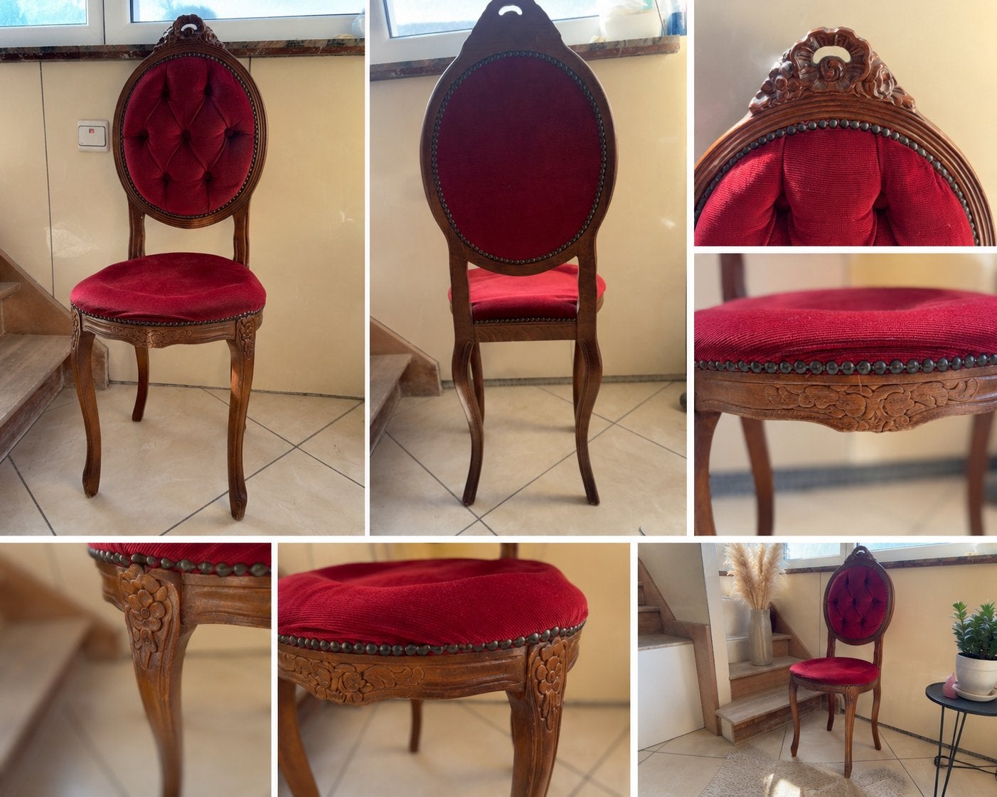 Chaise médaillon Louis XV en bois massif – À restaurer, Enlèvement