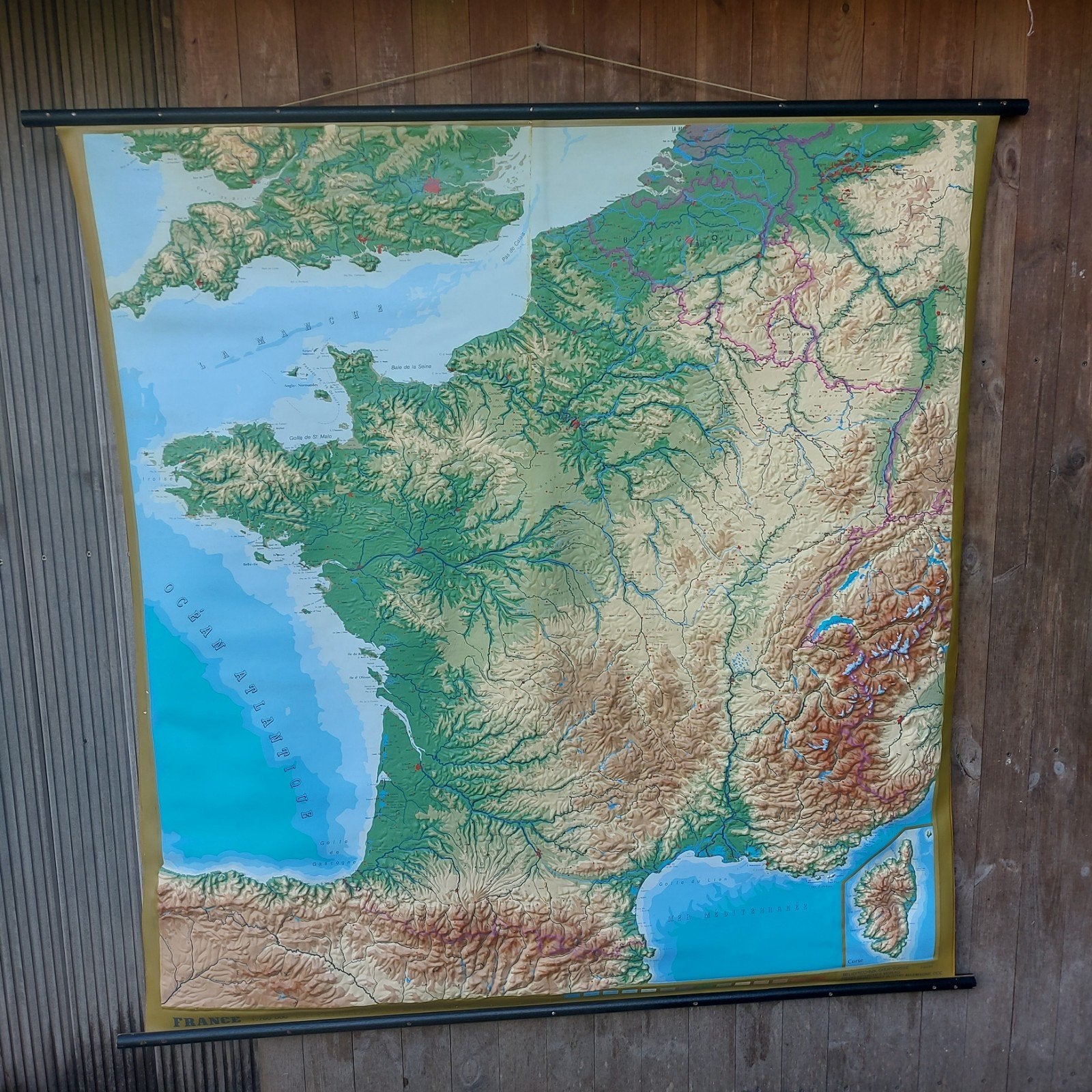 antiek/  reliëf/grote/ schoolplaat FRANCE /kunststof, Ophalen