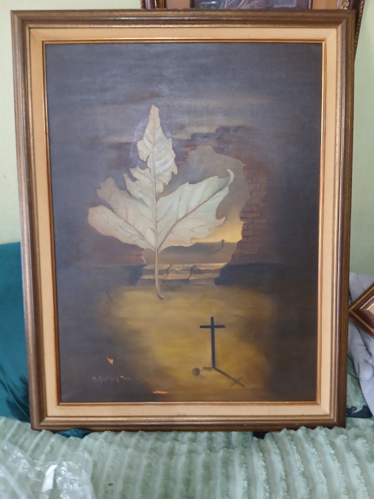 peinture ave. cadre de Monique Backep 1981, Enlèvement