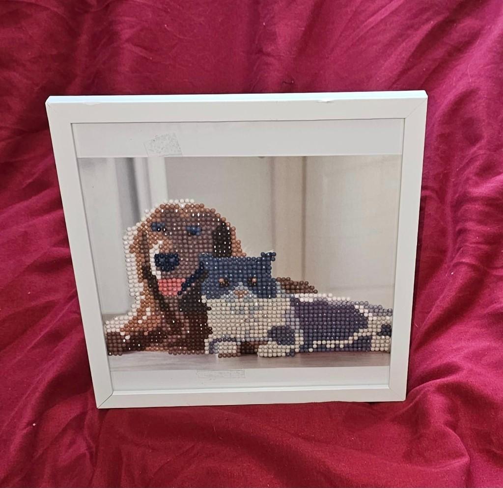diamond painting kat en hond nieuw in kader, Verzamelen, Ophalen, Nieuw, Hond of Kat