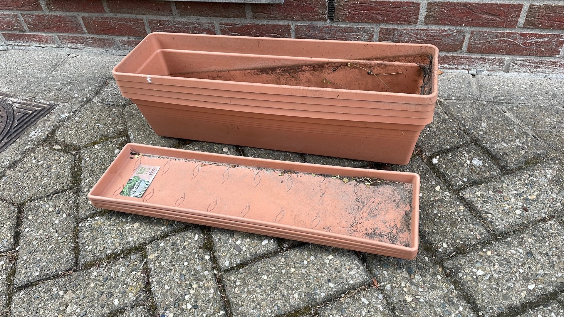 4 bloembakken van Elho, Tuin en Terras, Bloembakken en Plantenbakken, Ophalen, Gebruikt, Kunststof