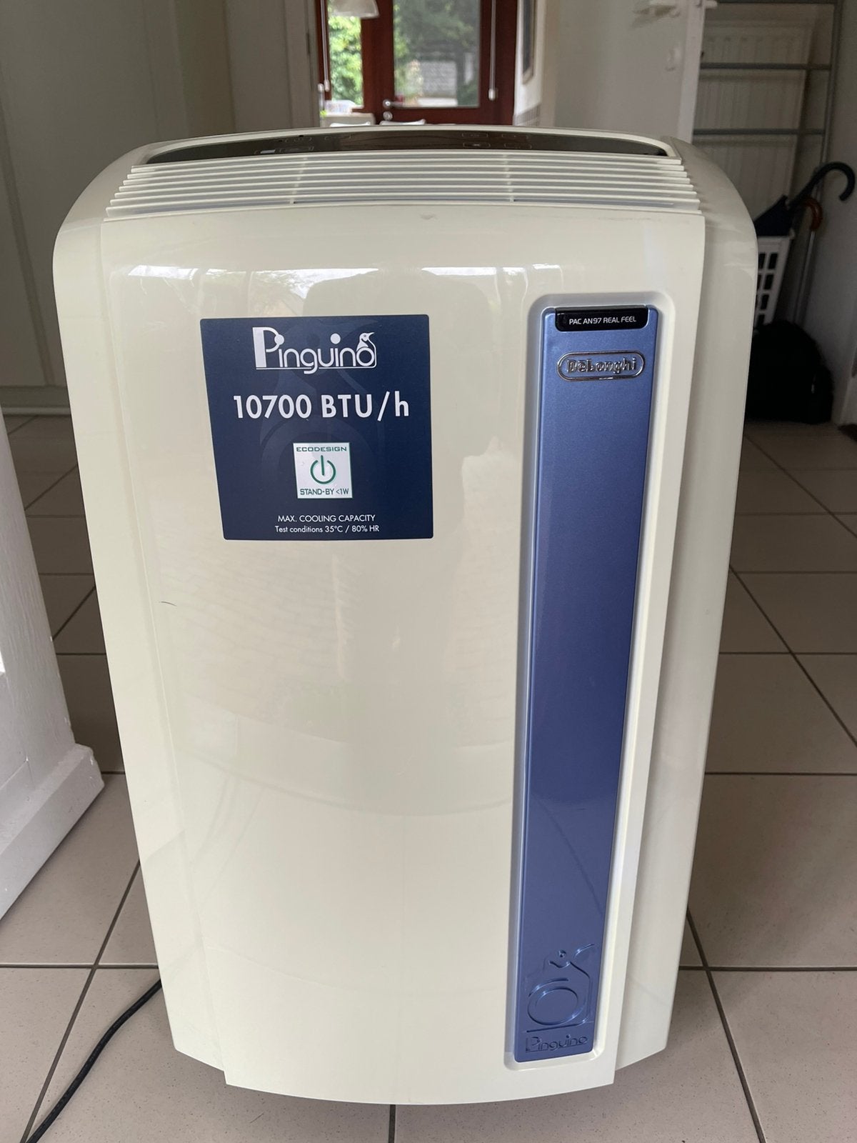 Mobiele airco Delonghi Pinguino Pac AN 97 real feel, Ophalen, Ventileren, Zo goed als nieuw, Afstandsbediening