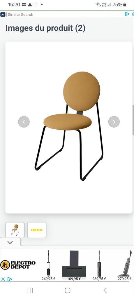 Chaises vintage ikea, Enlèvement