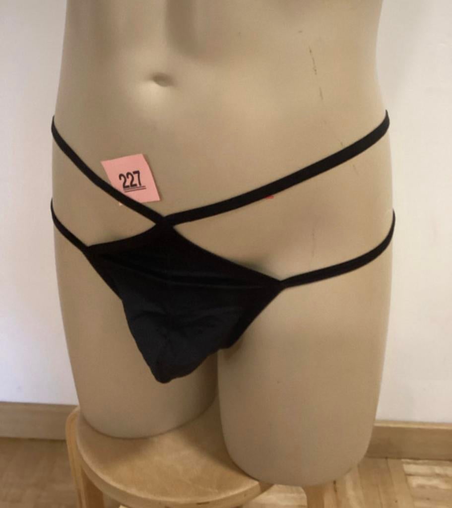Zwarte herenstring, Kleding | Heren, Ondergoed, Verzenden, Zwart, Slip