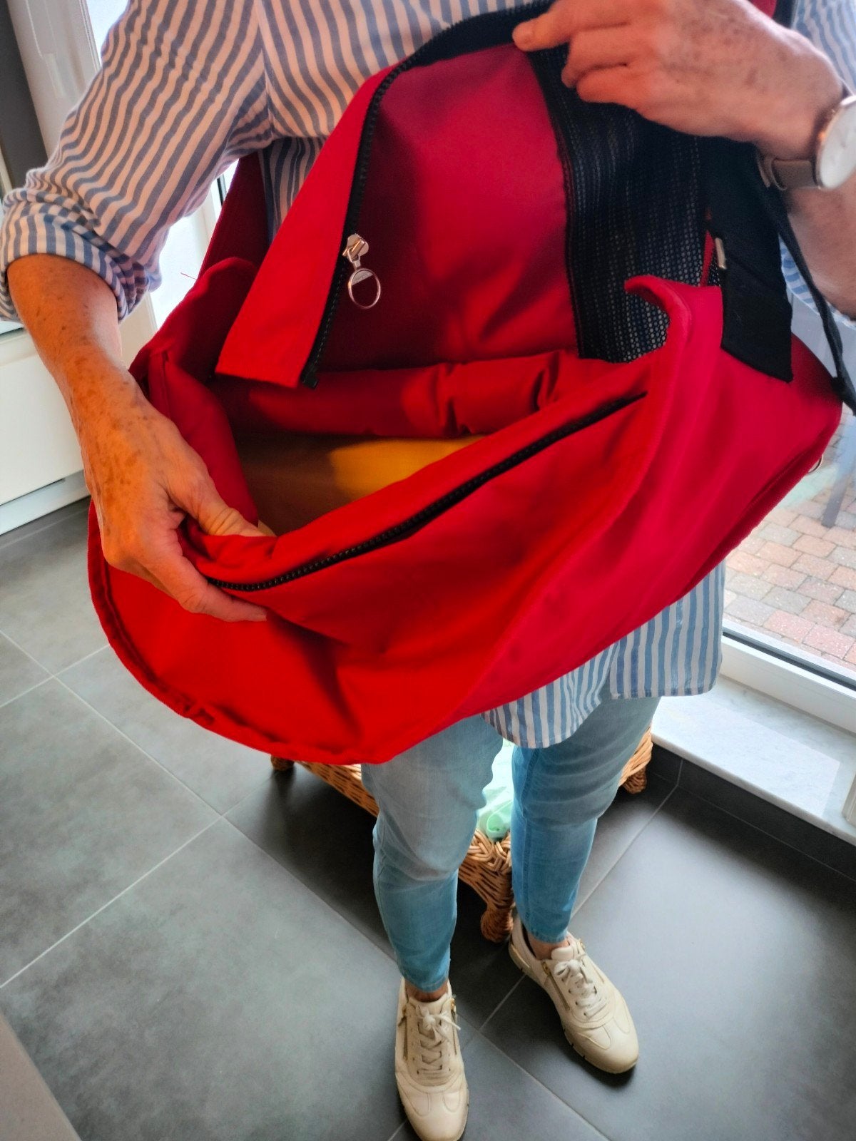 puppy tas, Ophalen