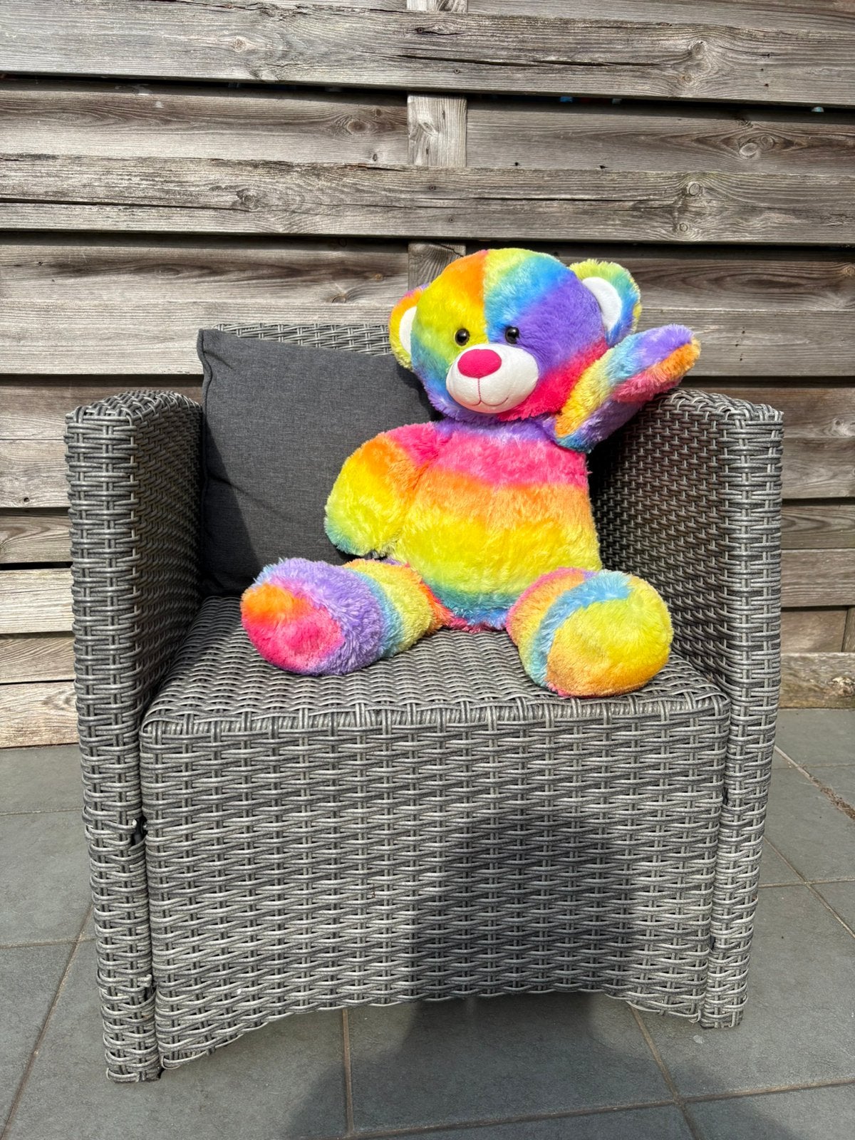 Pluche Knuffel Teddybeer groot 70 cm - regenboog., Kinderen en Baby's, Speelgoed | Knuffels en Pluche, Overige merken, Overige karakters