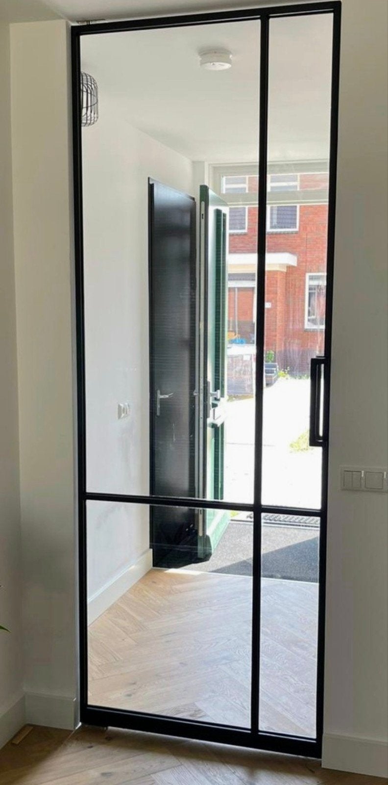 Zwart stalen taatsdeur, Doe-het-zelf en Bouw, Ophalen, 80 tot 100 cm, 215 cm of meer, Binnendeur