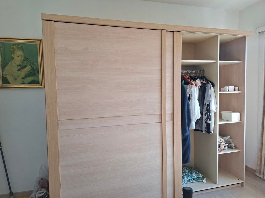 Kleerkast met 2 schuifdeuren, zeer geldelijke staat., Huis en Inrichting, Kasten | Kleerkasten, Ophalen