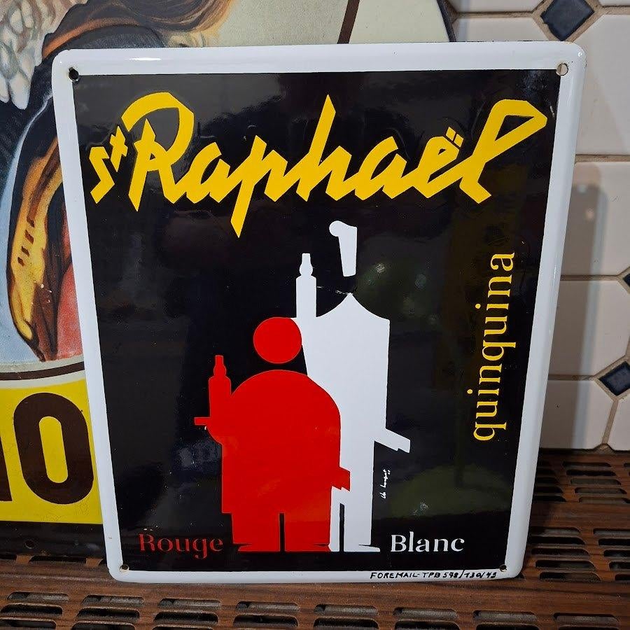 Emaille ST RAPHAEL, Verzamelen, Ophalen, Zo goed als nieuw, Reclamebord