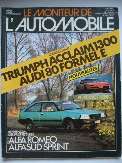 Le Moniteur de l'Automobile 732, Boeken, Auto's | Folders en Tijdschriften, Zo goed als nieuw, Algemeen, Verzenden