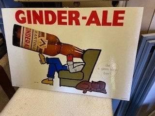 bier brouwerij Ginder Ale Merchtem reclamebord 1962, Verzamelen, Ophalen of Verzenden