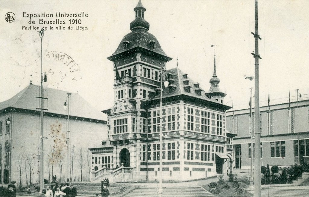 5 cartes postales - expo 1910 Bruxelles, Envoi