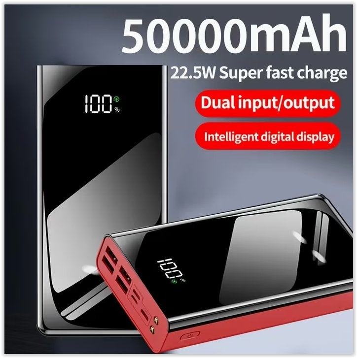 Banque d'alimentation 50000mAh, charge rapide 22.5W,, Ophalen of Verzenden, Nieuw, Telefoonhanger of Accessoire, Universeel