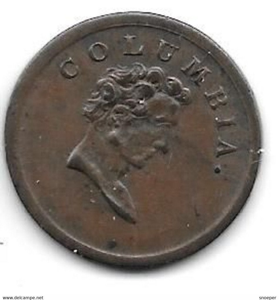 canada 1820-1830 Colombia Farthing Token xf !!!, Postzegels en Munten, Munten | Amerika, Verzenden, Noord-Amerika, Losse munt