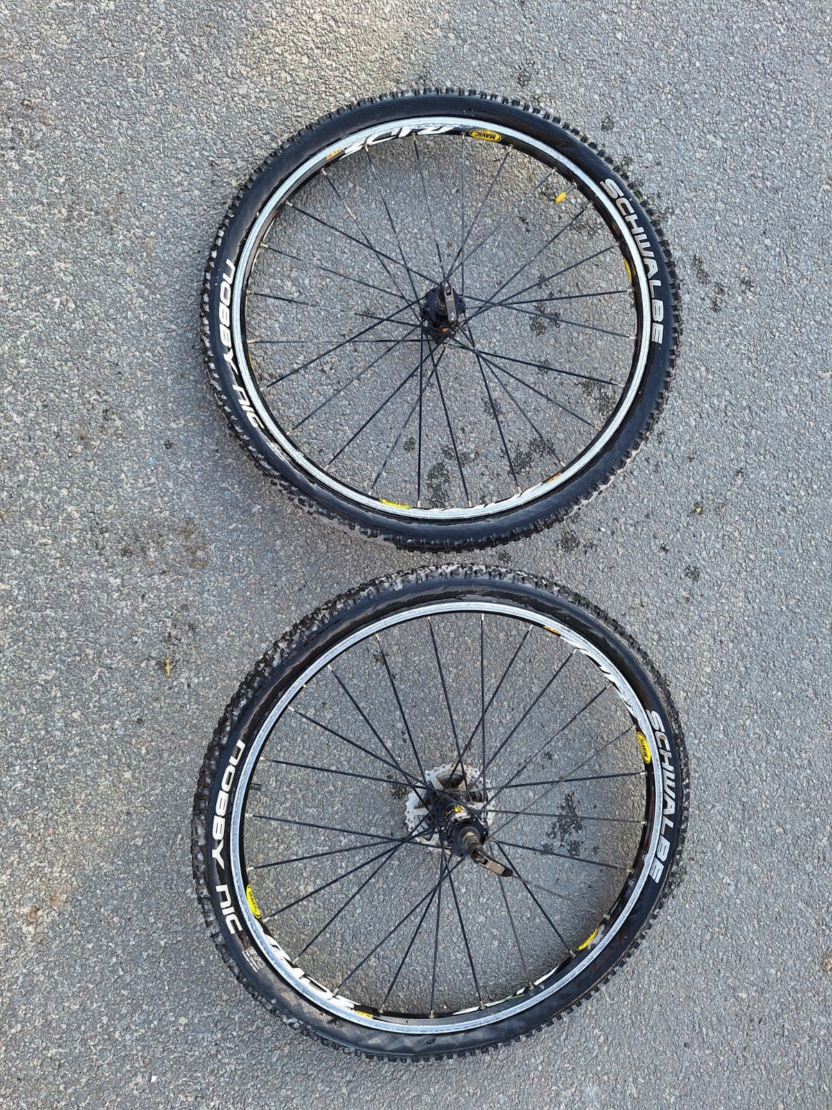 Mavic MTB wielen 26" met Schwalbe Nobby Nic Evo banden, Fietsen en Brommers, Ophalen, Zo goed als nieuw, Wiel, Mavic