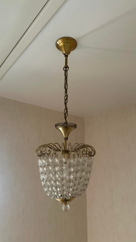 Deux lustres / plafonniers en cristal assortis, Enlèvement, Utilisé, Autres matériaux