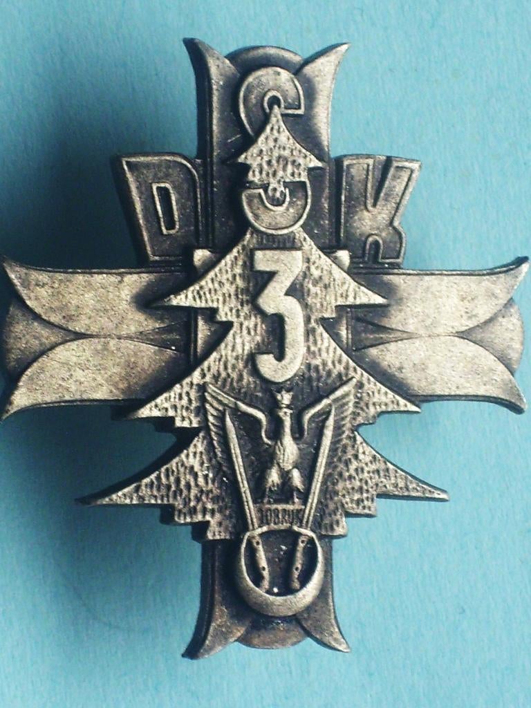 Insigne WW2 pectoral polonais 3 Dywizja Strzelców Karpackich, Envoi, Armée de terre, Emblème ou Badge