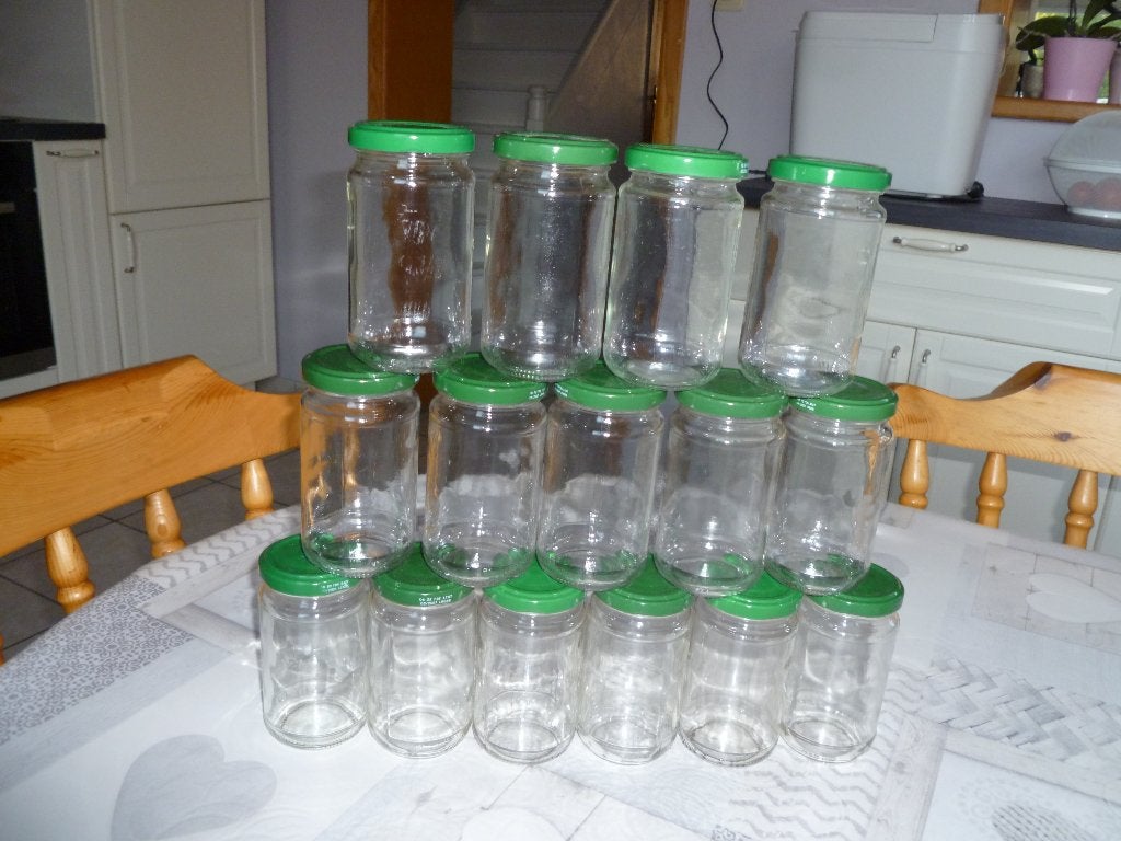 15 Petits bocaux IDENTIQUE de 200gr(bougies,verrines,pot BB), Comme neuf, Verre, Enlèvement, Classique