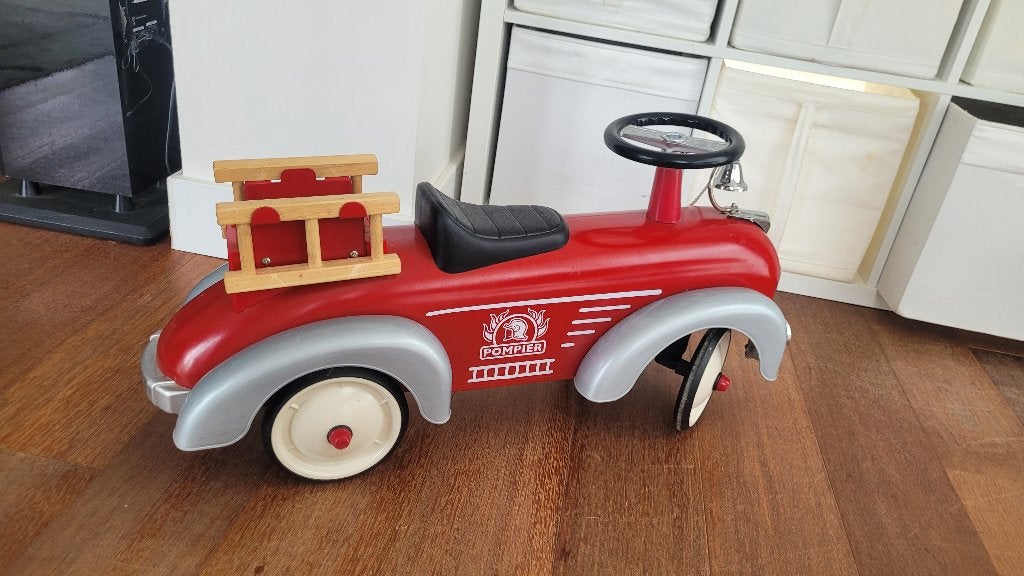 Véhicule enfant camion de pompier style rétro, Ophalen, Gebruikt, Duwvoertuig
