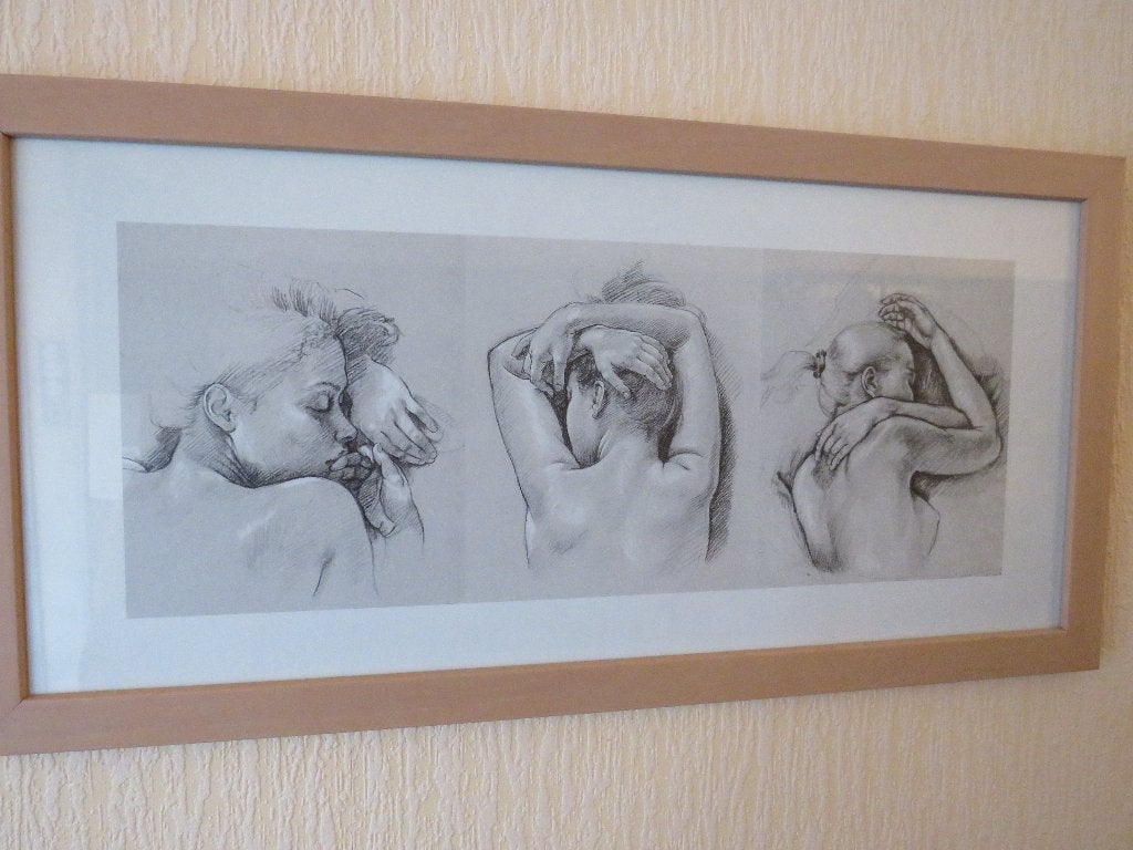 Tekening slapende dames, Antiek en Kunst, Ophalen, Tekening