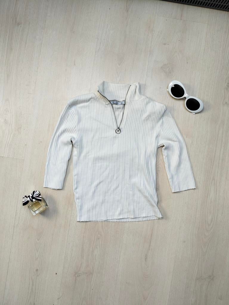 Witte top (Small), Bershka, Ophalen of Verzenden, Maat 36 (S), Wit