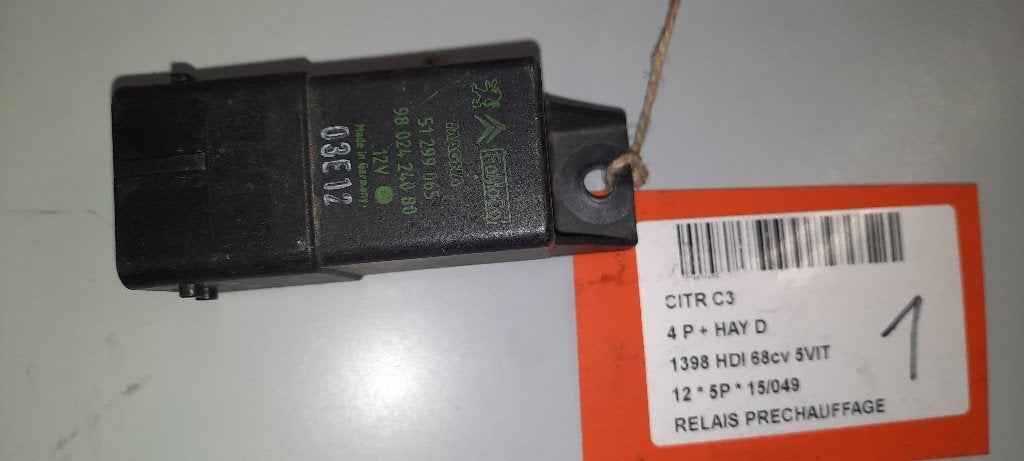 VOORGLOEI RELAIS Citroën C3 (SC) (9802424080), Gebruikt, Citroën, Mevr. I. Hauben, Rue de l'Espoir 34 34
4030  GRIVEGNÉE, BE